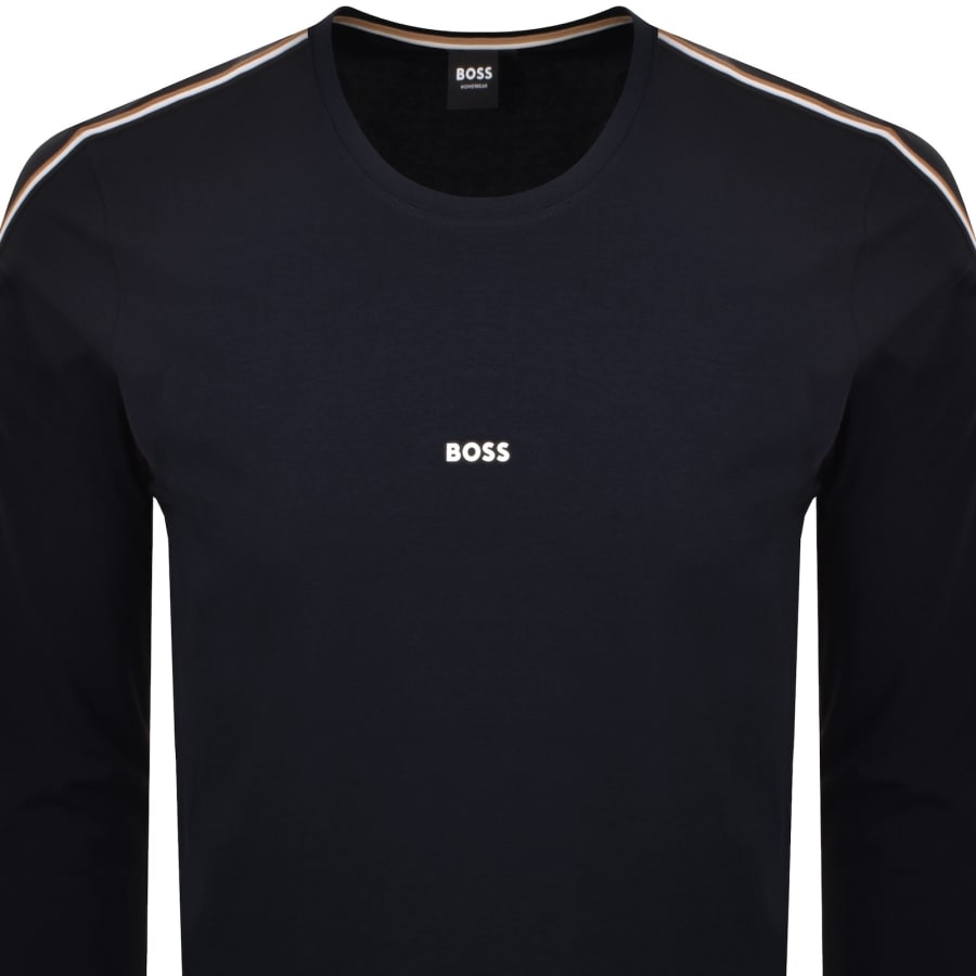 Image number 2 for BOSS Unique Long Sleeve T Shirt Dark Blue