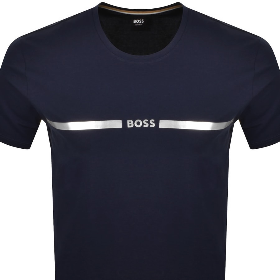Image number 2 for BOSS Beach Logo T Shirt Navy