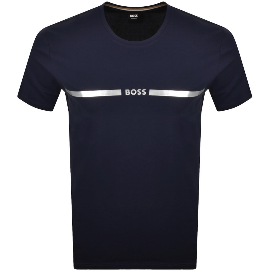Image number 1 for BOSS Beach Logo T Shirt Navy