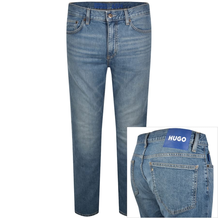 Image number 1 for HUGO Blue Slim Fit Ash Mid Wash Jeans