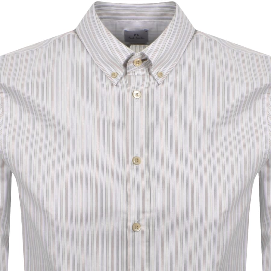 Image number 2 for Paul Smith Long Sleeve Stripe Shirt White
