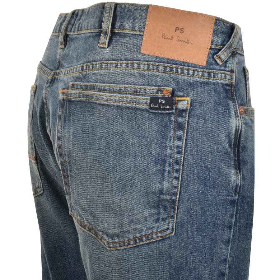 Image number 4 for Paul Smith Relaxed Tapered Jeans Mid Blue
