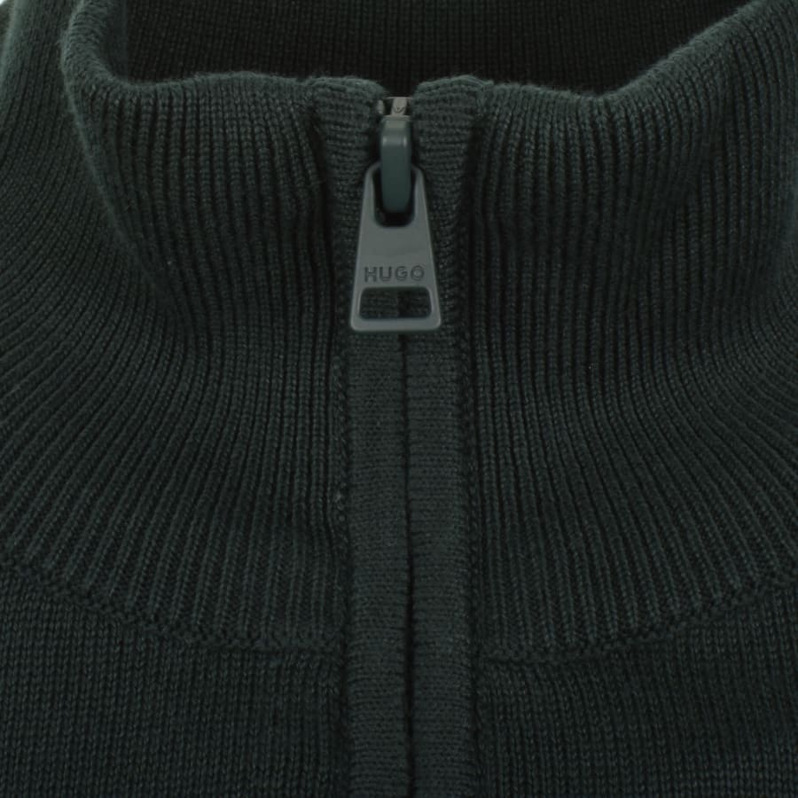 Image number 4 for HUGO San Quintus Knit Jumper Green