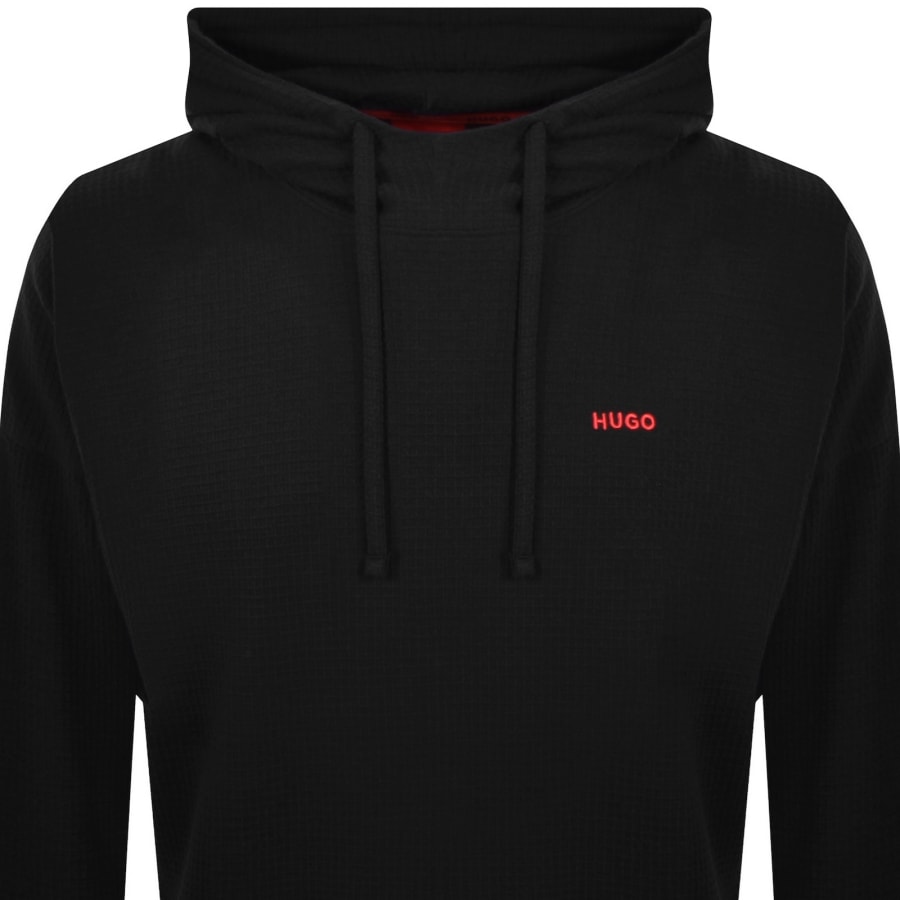 Image number 2 for HUGO Austin Waffle Hoodie Black