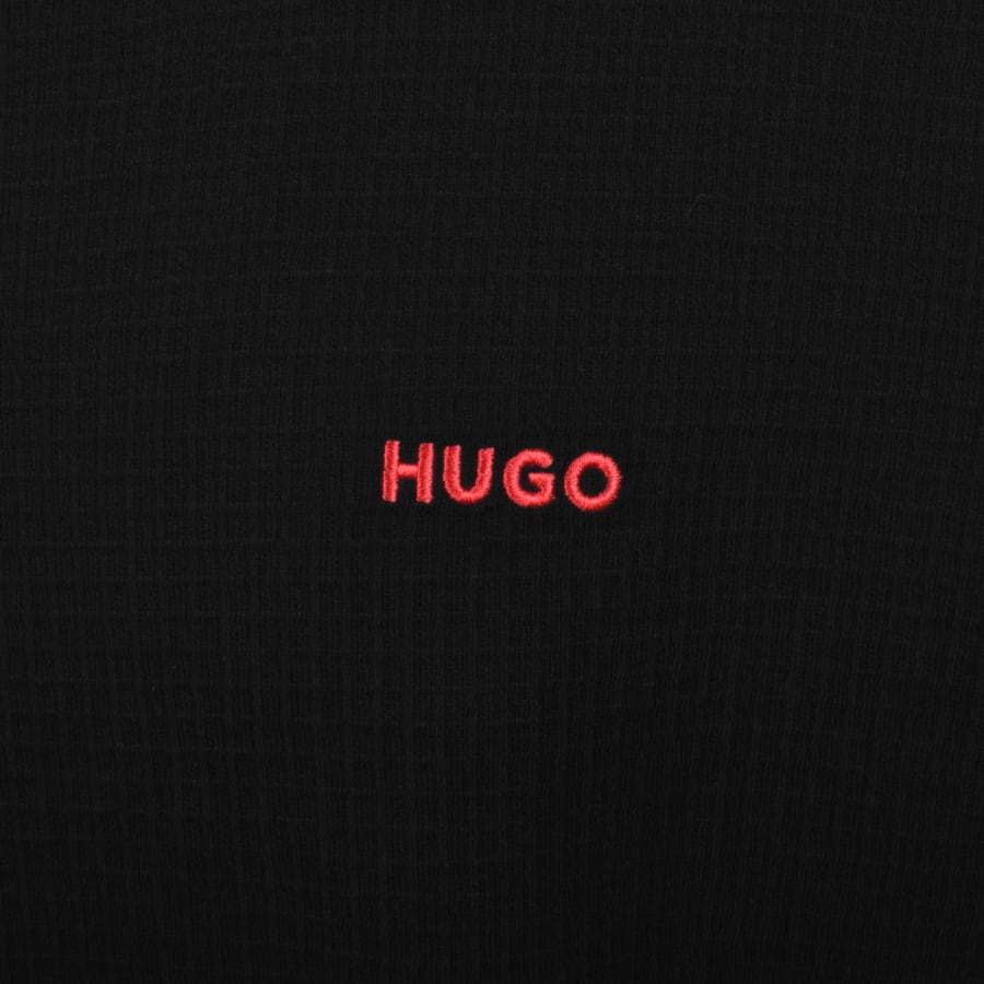 Image number 3 for HUGO Austin Waffle Sweatshirt Black