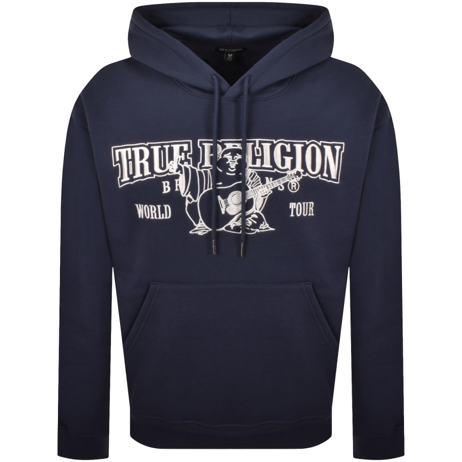 Image number 1 for True Religion Logo Hoodie Blue