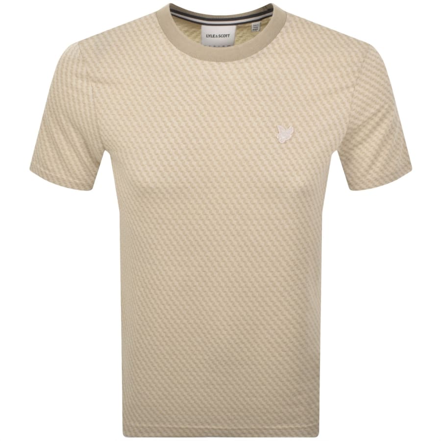 Image number 1 for Lyle And Scott Jacquard T Shirt Beige