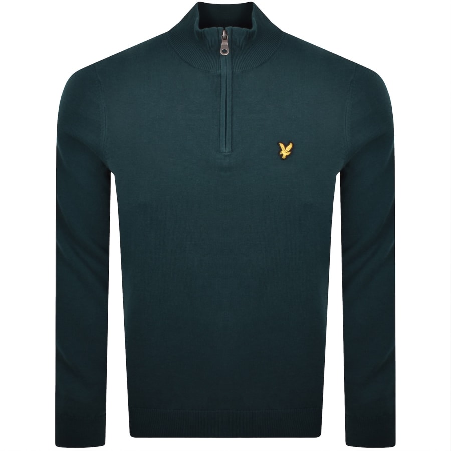 Image number 1 for Lyle And Scott Quarter Zip Jumper Green
