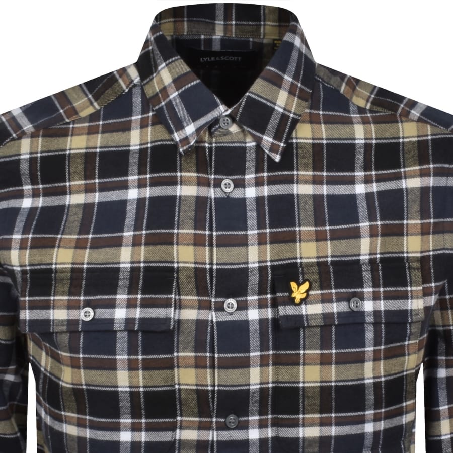 Image number 2 for Lyle And Scott Brushed Check Shirt Navy