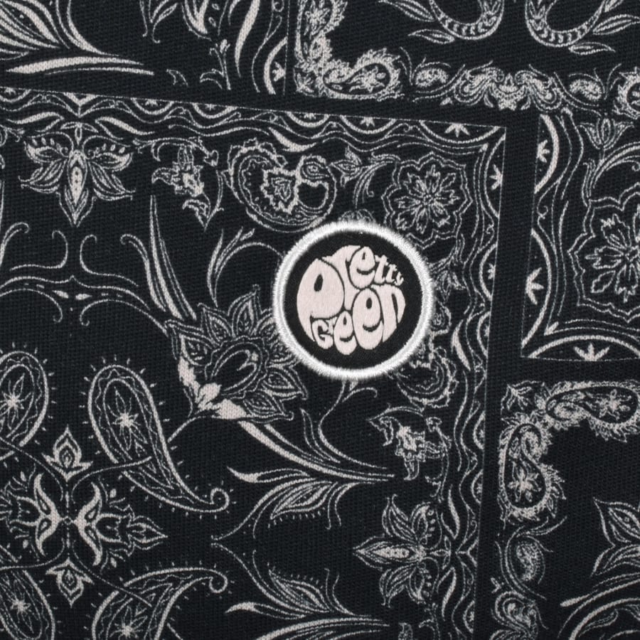Image number 3 for Pretty Green Paisley Zip Polo T Shirt Black