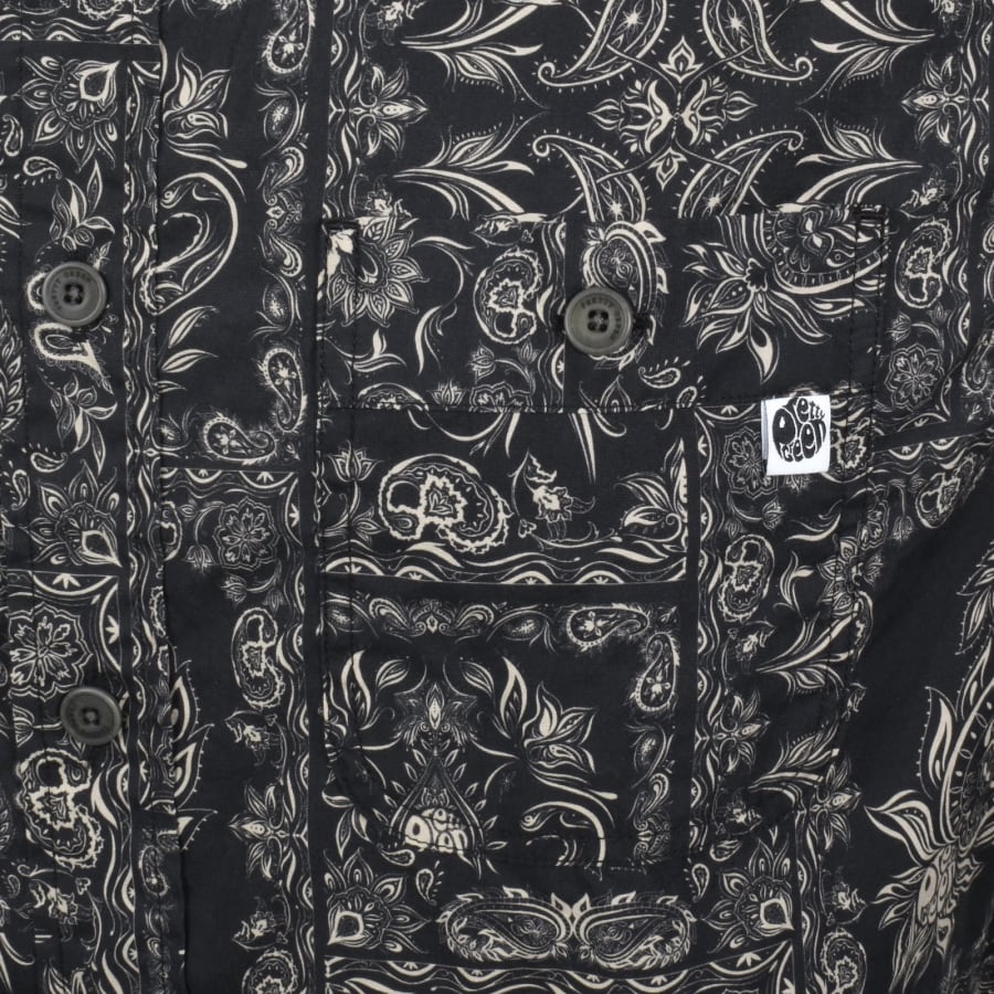 Image number 3 for Pretty Green Patchwork Cuban Shirt Black