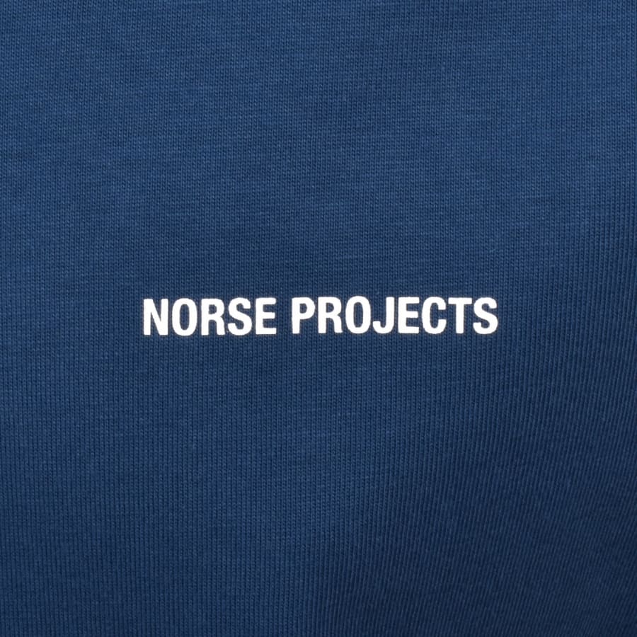 Image number 3 for Norse Projects Johannes Logo Print T Shirt Blue