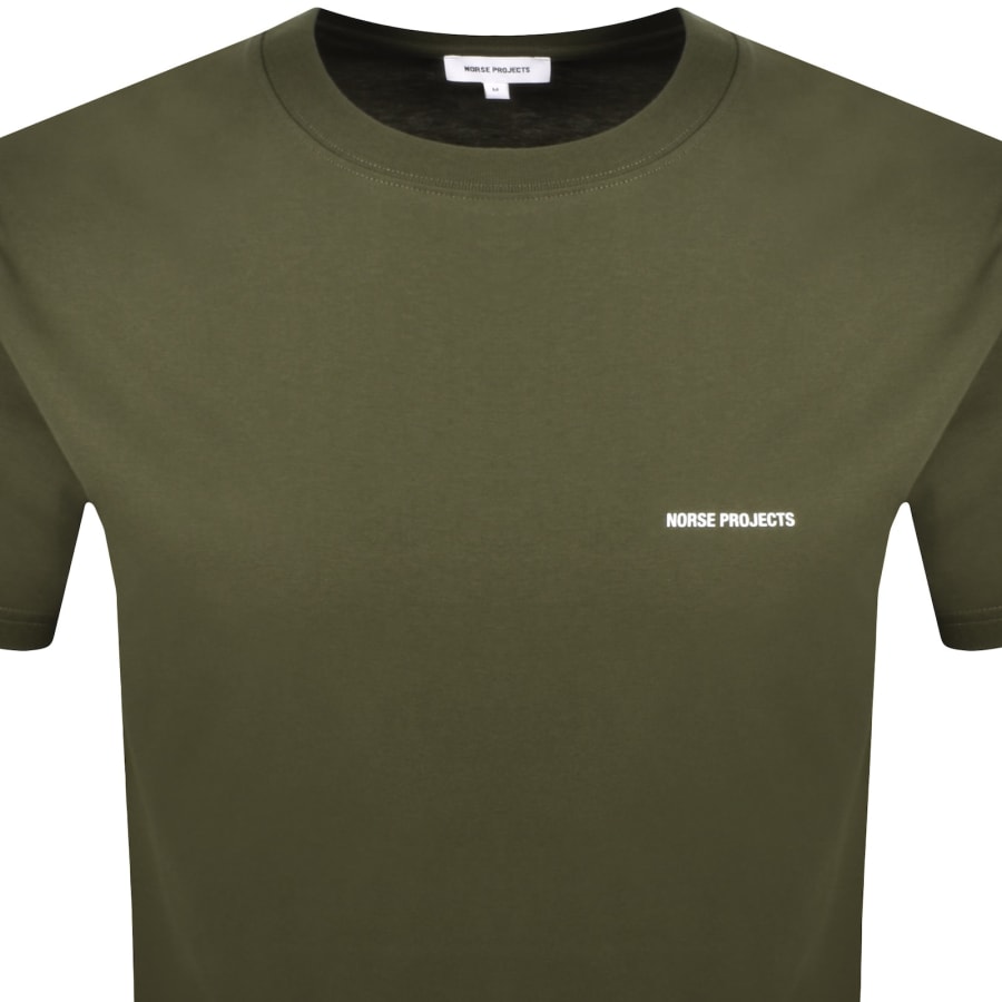 Image number 2 for Norse Projects Johannes Logo Print T Shirt Green