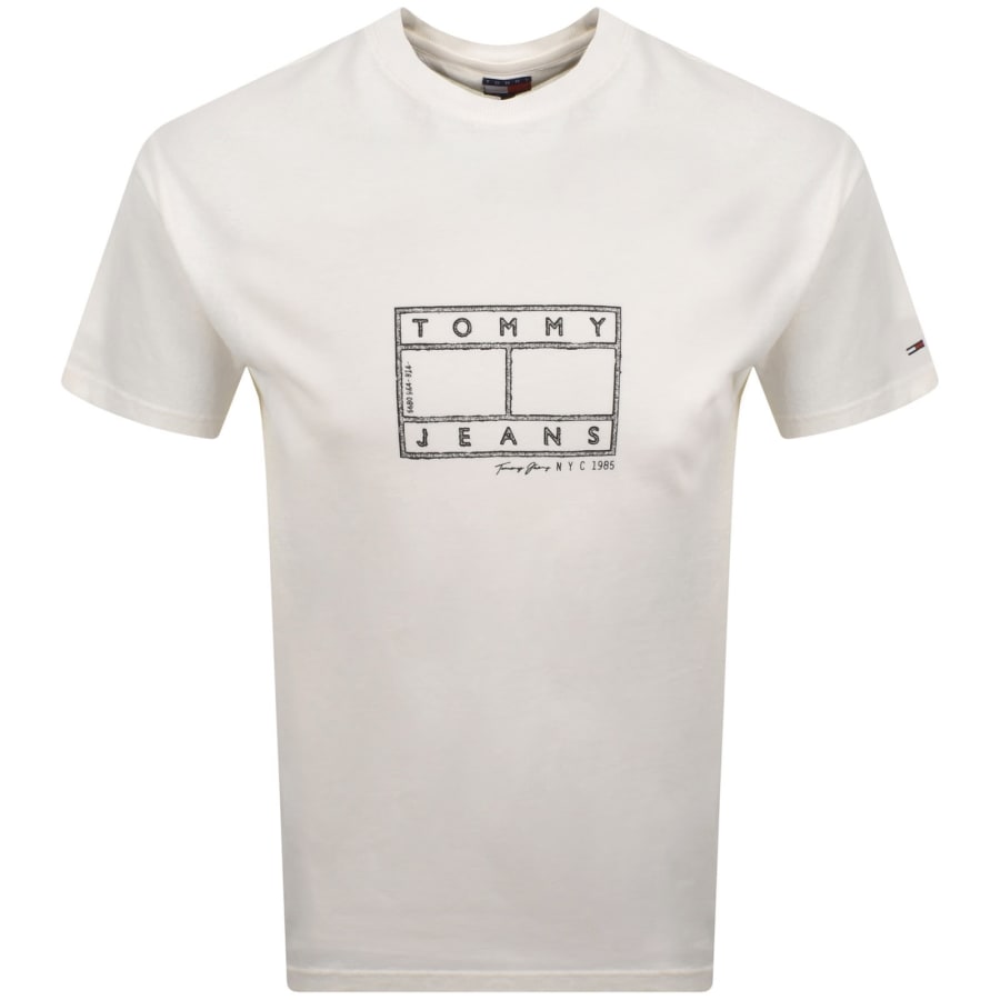 Image number 1 for Tommy Jeans Flag Logo T Shirt White