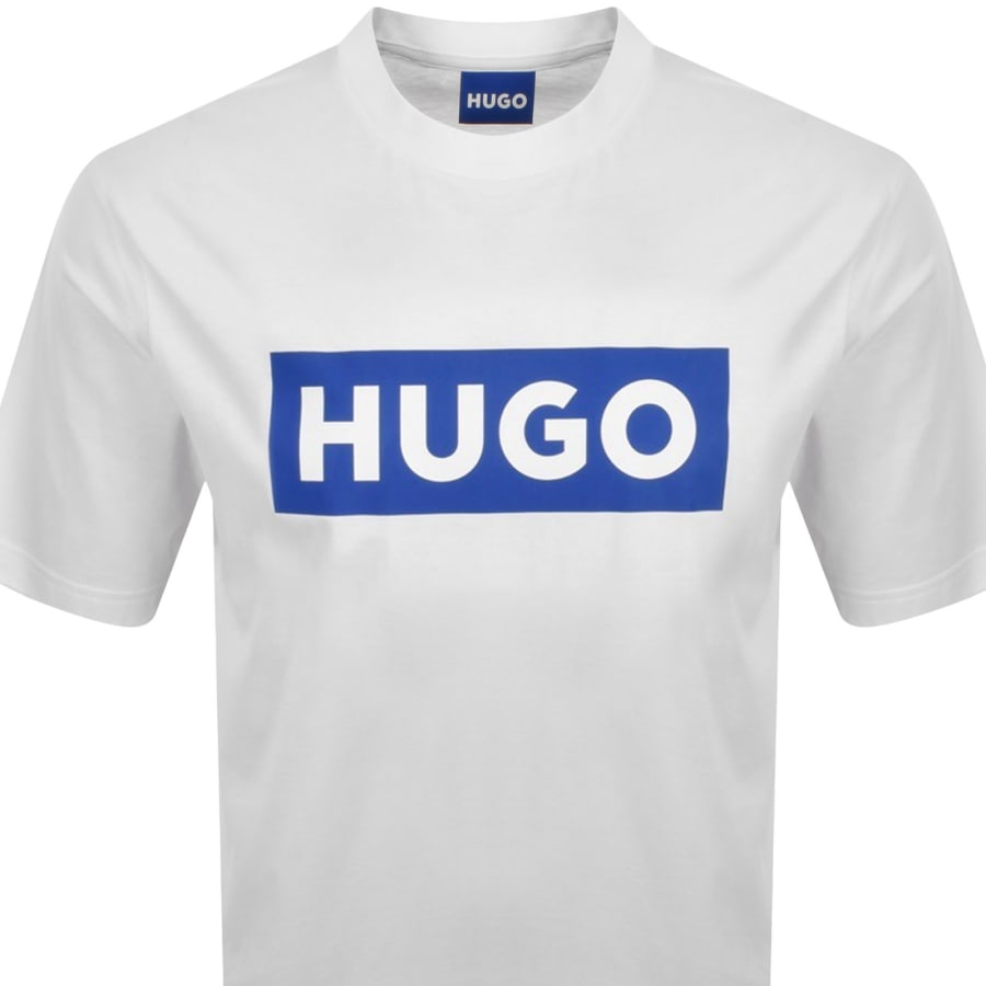 Image number 2 for HUGO Blue Nico Crew Neck T Shirt White