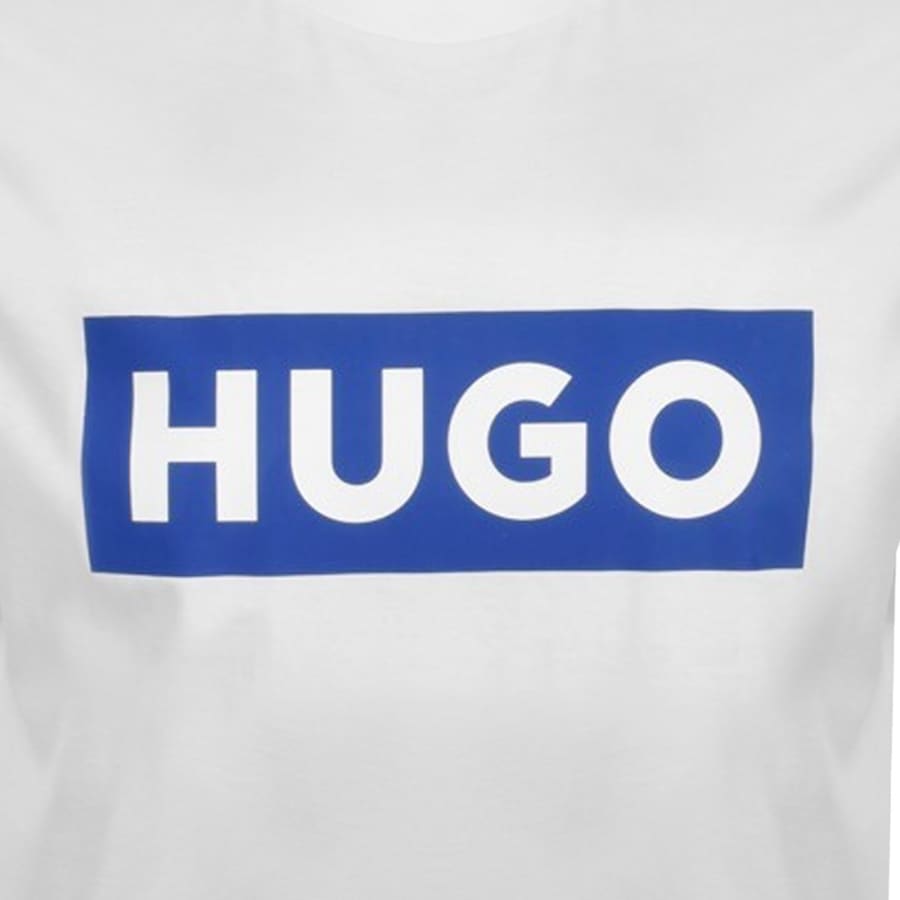 Image number 3 for HUGO Blue Nico Crew Neck T Shirt White