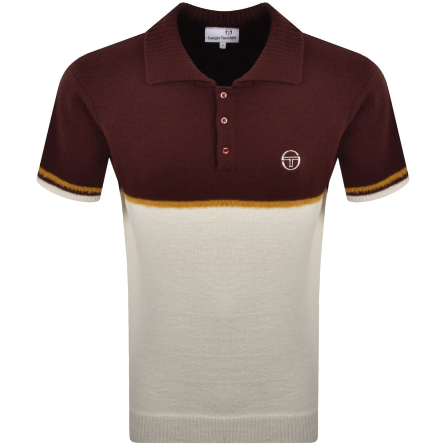 Image number 1 for Sergio Tacchini Orion Knit Polo T Shirt Brown