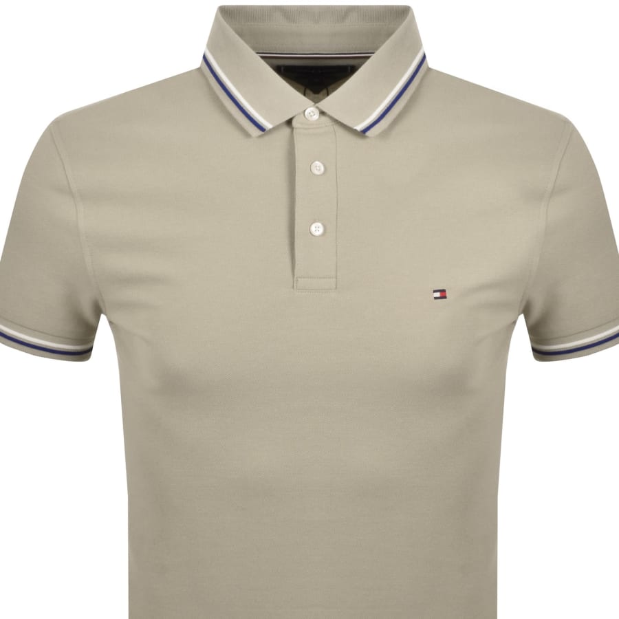 Image number 2 for Tommy Hilfiger Tipped Polo T Shirt Brown