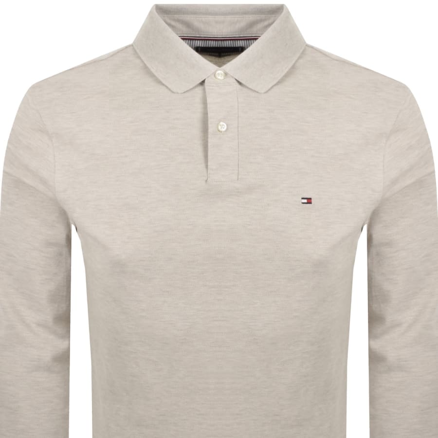 Image number 2 for Tommy Hilfiger Long Sleeved Polo T Shirt Beige