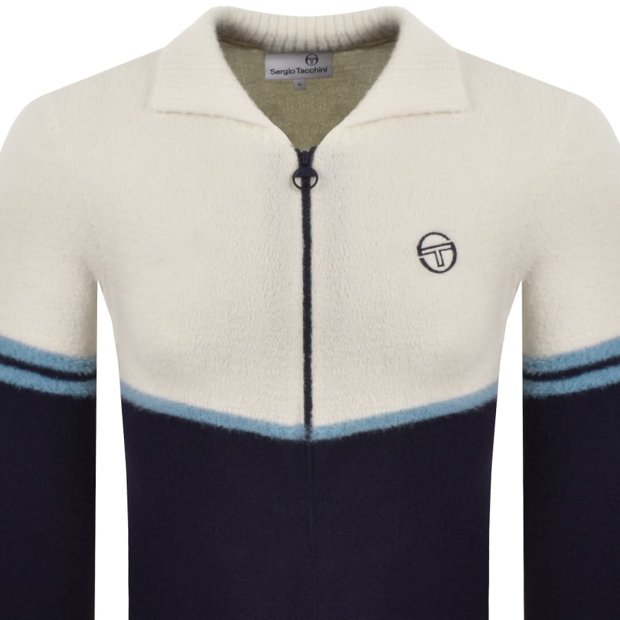 Image number 2 for Sergio Tacchini Orion Knit Track Top Cream