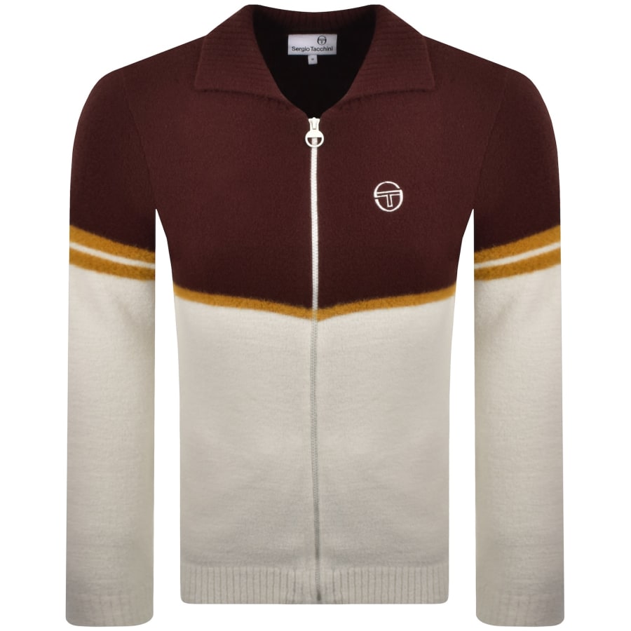 Image number 1 for Sergio Tacchini Orion Knit Track Top Brown