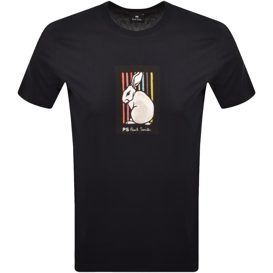 Image number 1 for Paul Smith Rabbit Stripe T Shirt Navy