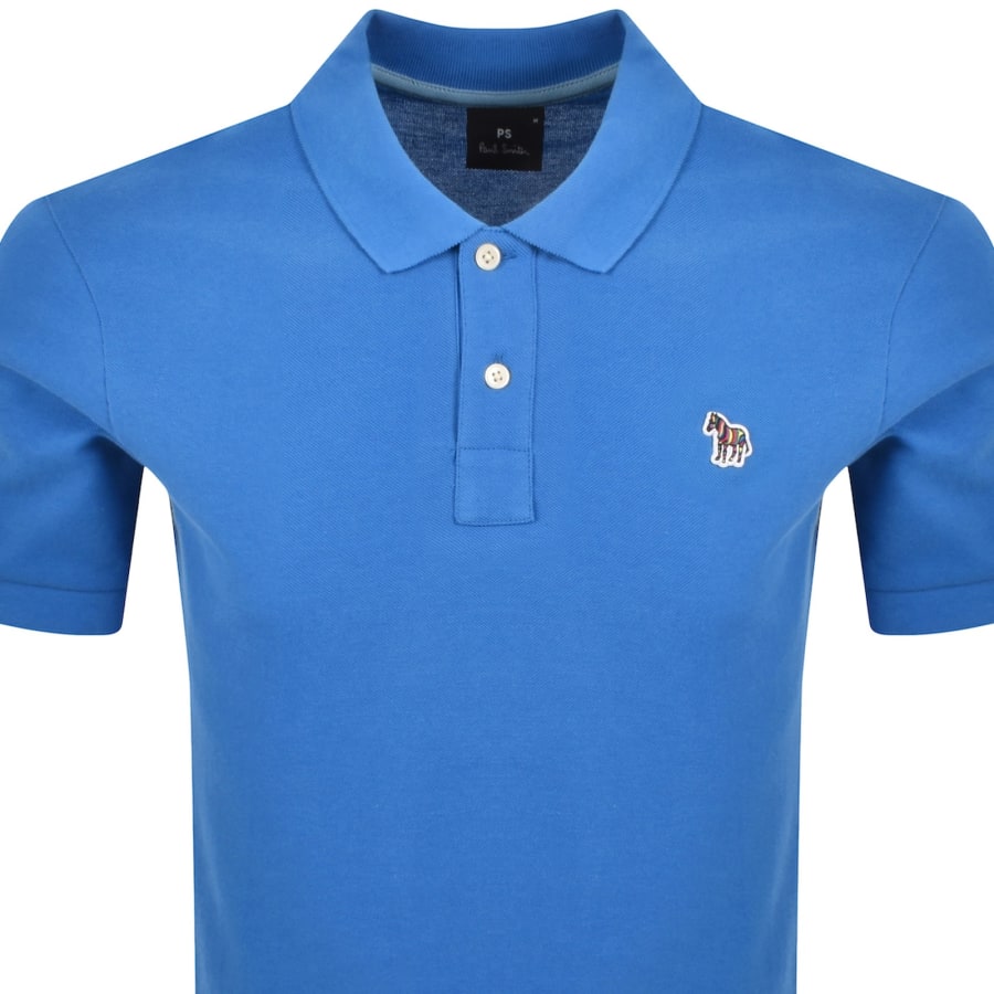 Image number 2 for Paul Smith Zebra Polo T Shirt Blue