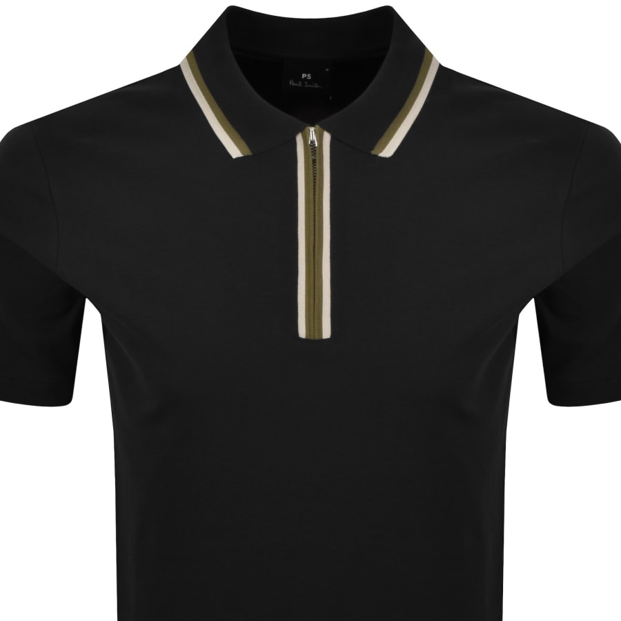 Image number 2 for Paul Smith Regular Fit Zip Polo Black