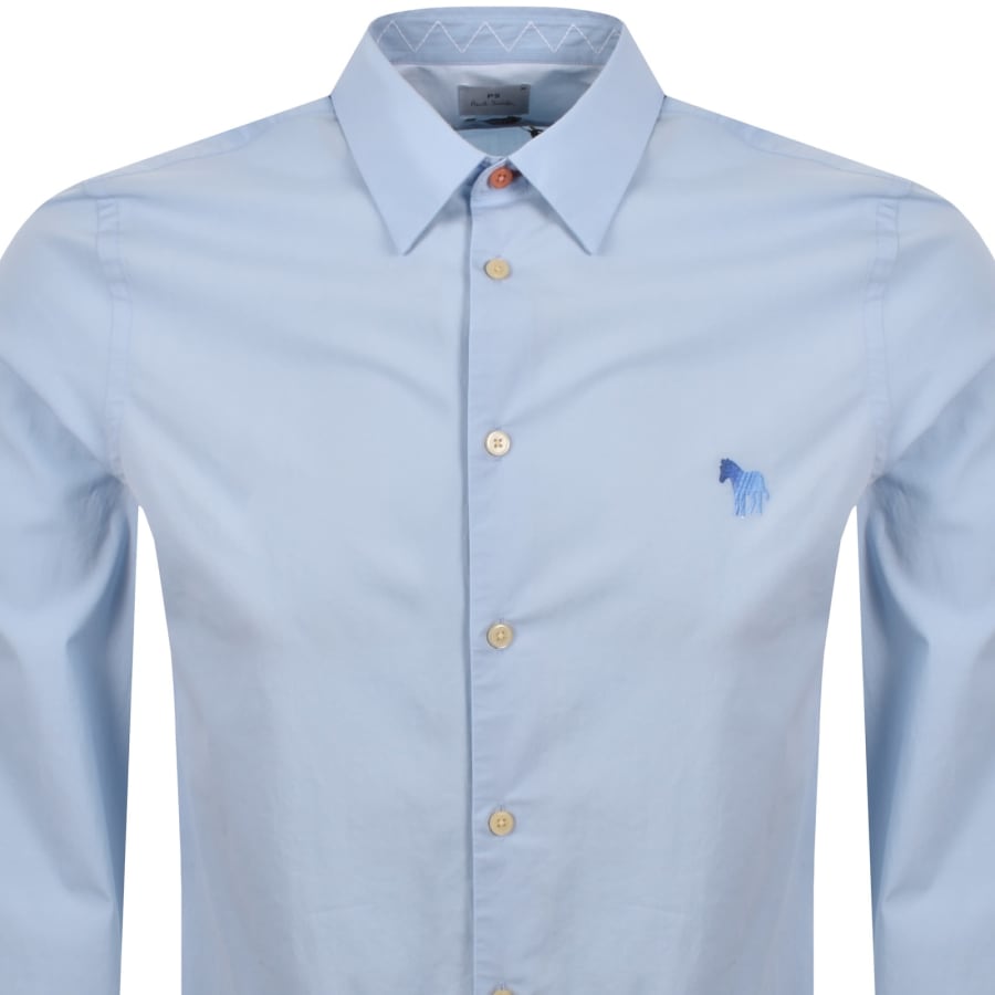 Image number 2 for Paul Smith Long Sleeved Tailored Shirt Blue