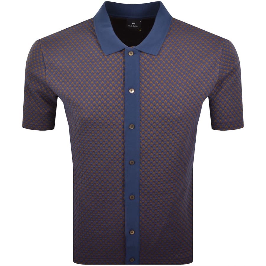 Image number 1 for Paul Smith Short Sleeved Sweater Polo Blue