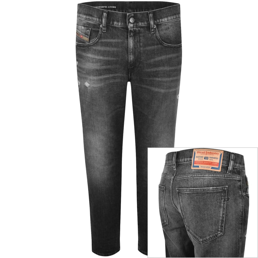 Image number 1 for Diesel D Strukt Slim Fit Mid Wash Jeans Grey