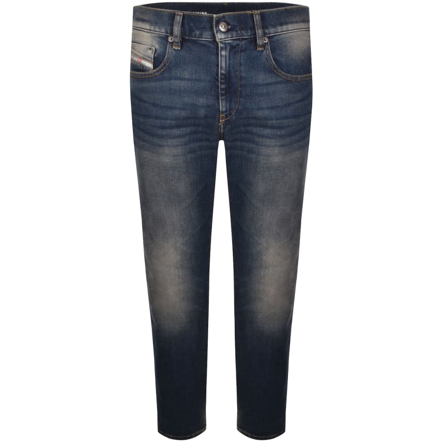 Image number 2 for Diesel D Strukt Slim Fit Mid Wash Jeans Blue