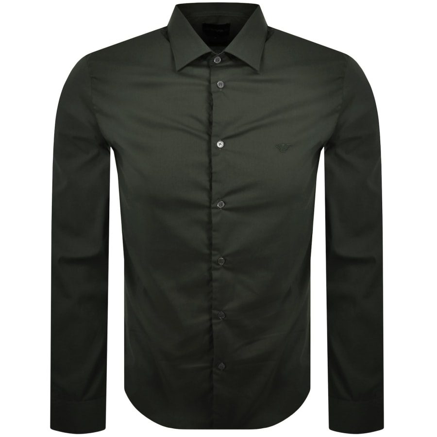 Image number 1 for Emporio Armani Logo Long Sleeve Shirt Green