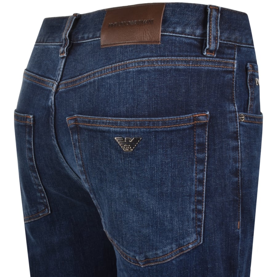 Image number 4 for Emporio Armani J76 Straight Fit Jeans Blue Denim