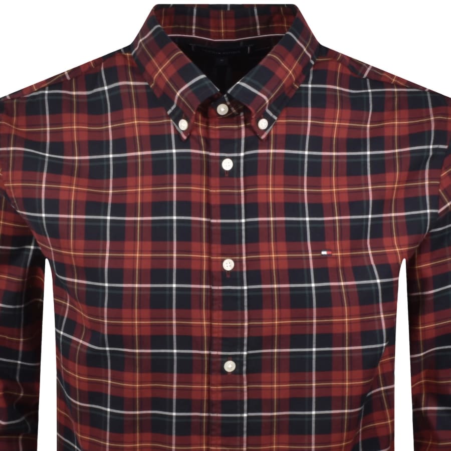 Image number 2 for Tommy Hilfiger Long Sleeve Tartan Shirt Red