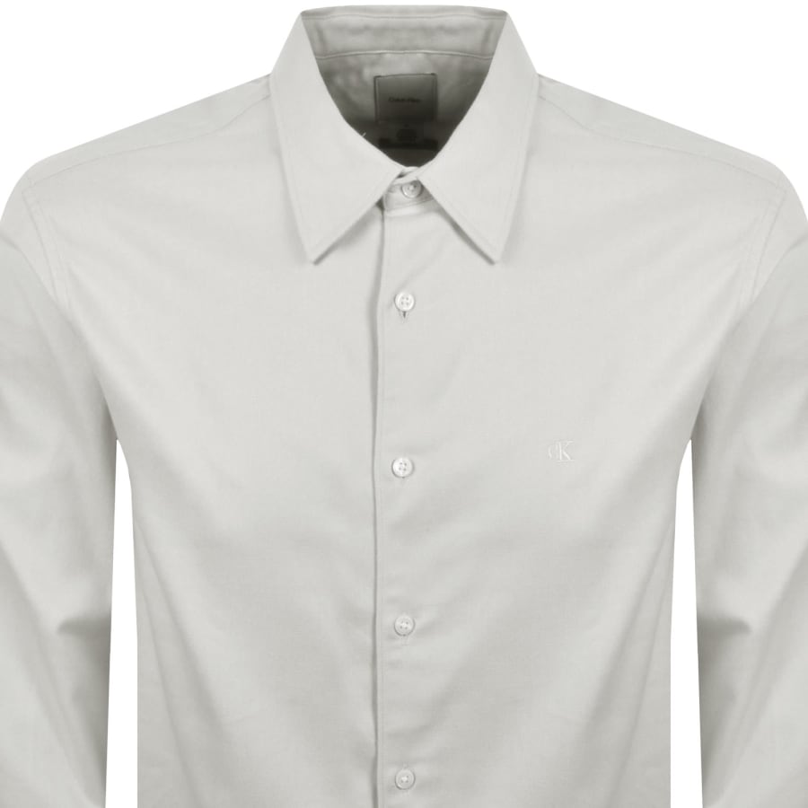 Image number 2 for Calvin Klein Easy Fit Flannel Shirt Grey