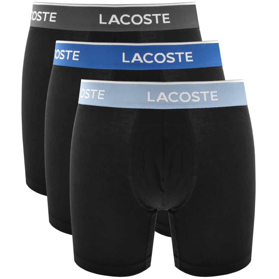Image number 1 for Lacoste Underwear 3 Pack Boxer Briefs Black