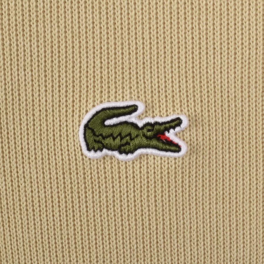 Image number 3 for Lacoste Quarter Zip Knit Sweatshirt Beige