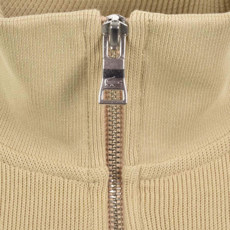 Image number 4 for Lacoste Quarter Zip Knit Sweatshirt Beige