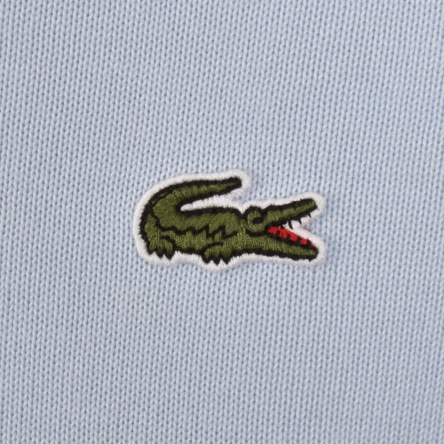 Image number 3 for Lacoste Quarter Zip Logo Knit Jumper Blue