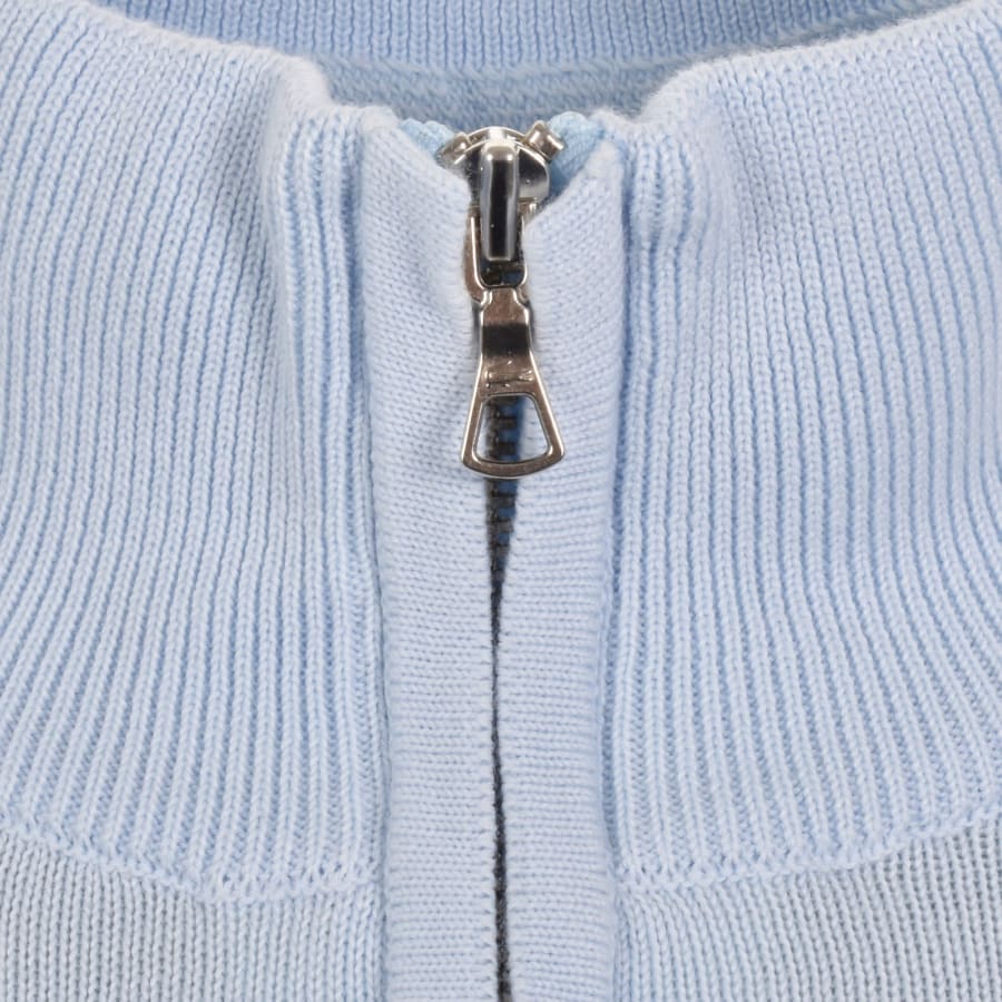 Image number 4 for Lacoste Quarter Zip Logo Knit Jumper Blue