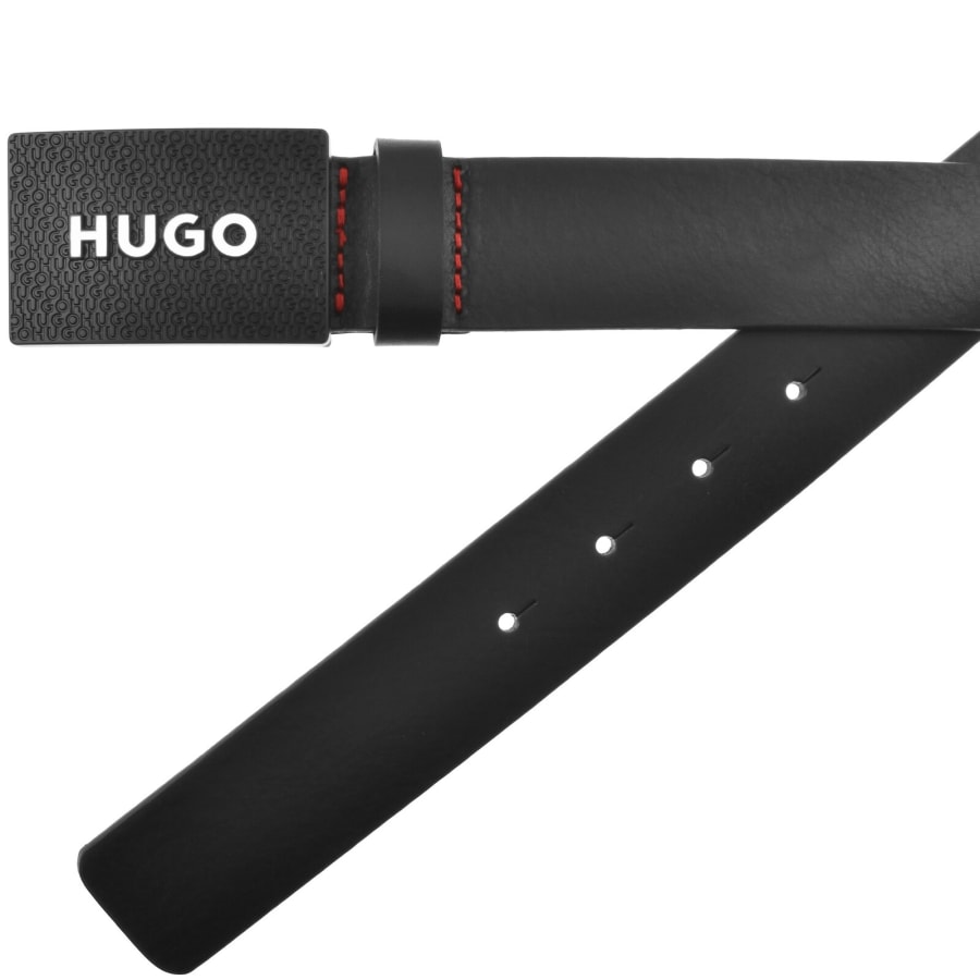 Image number 2 for HUGO Logo Gilao Belt Black