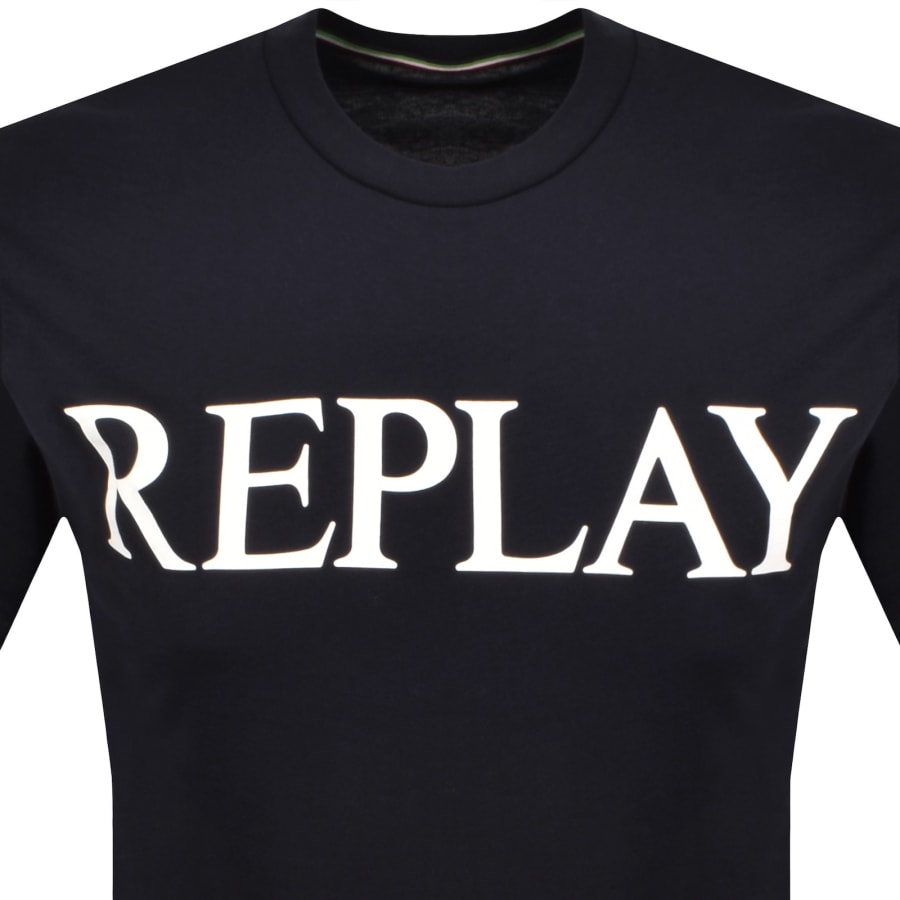 Image number 2 for Replay Logo T Shirt Navy