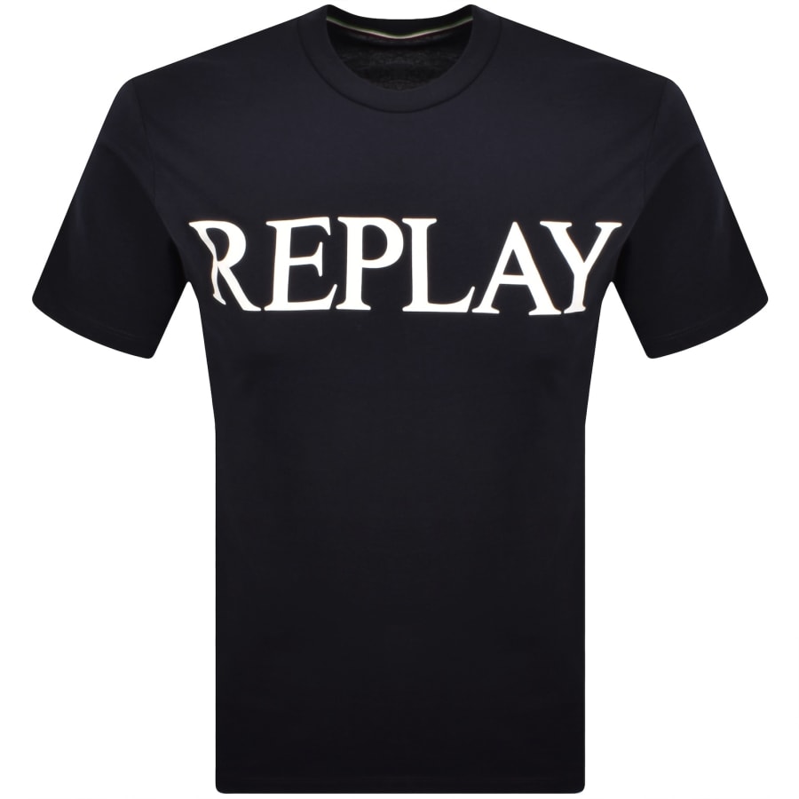 Image number 1 for Replay Logo T Shirt Navy
