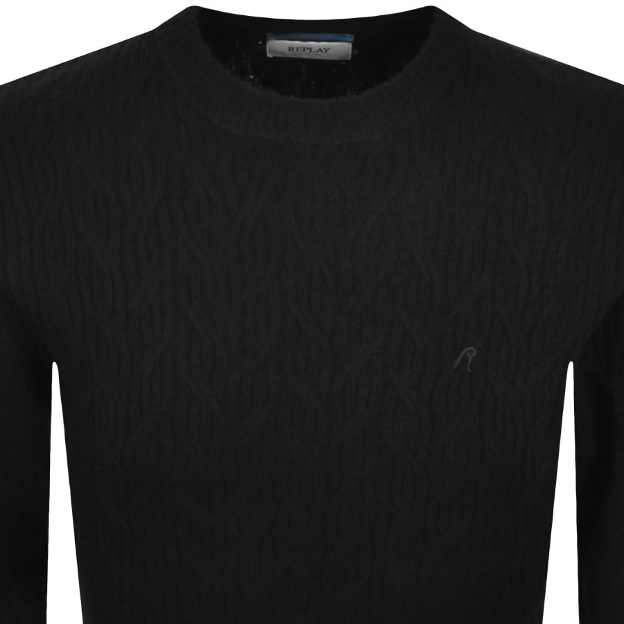Image number 2 for Replay Crew Neck Knit Jumper Black
