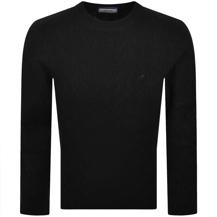 Image number 1 for Replay Crew Neck Knit Jumper Black