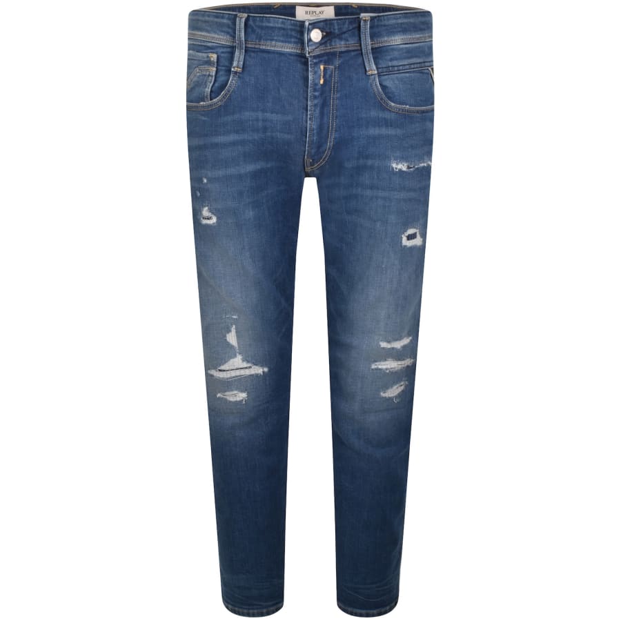 Image number 2 for Replay Slim Fit Anbass Jeans Blue
