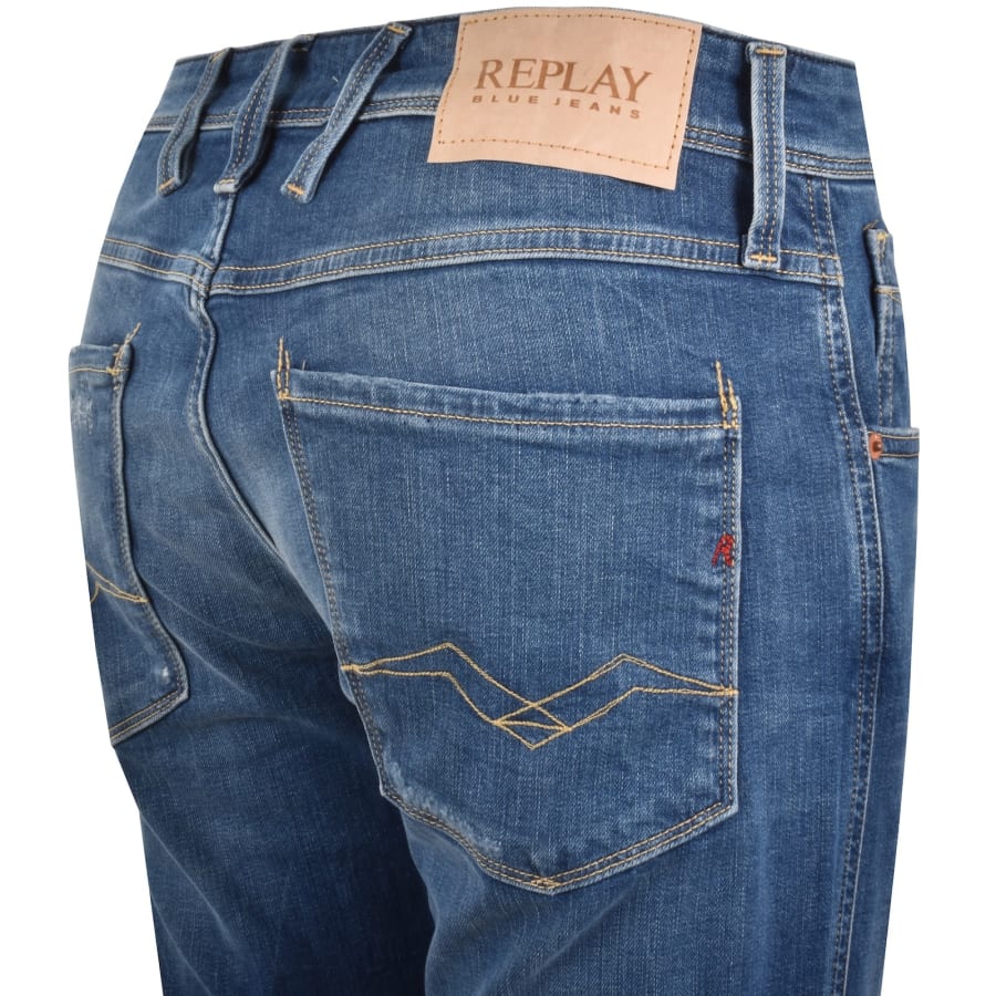 Image number 4 for Replay Slim Fit Anbass Jeans Blue