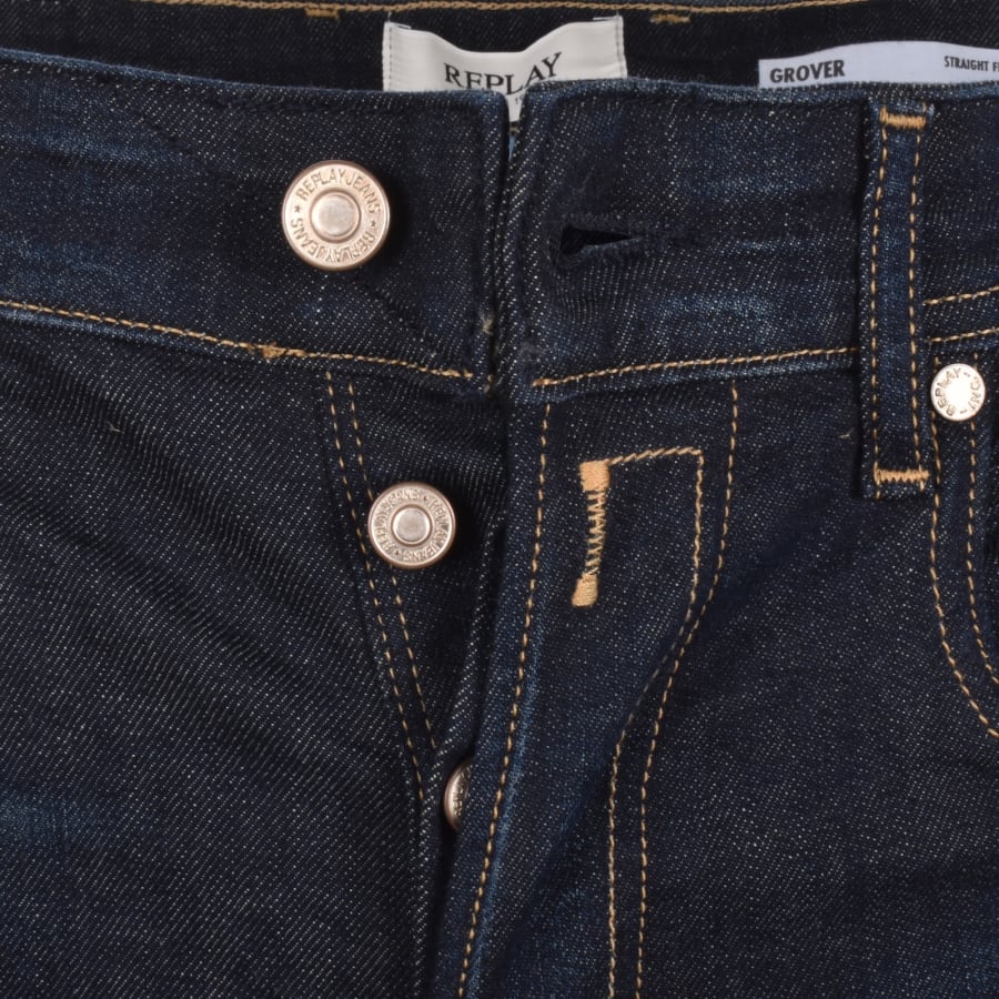 Image number 5 for Replay Grover Straight Fit Jeans Blue