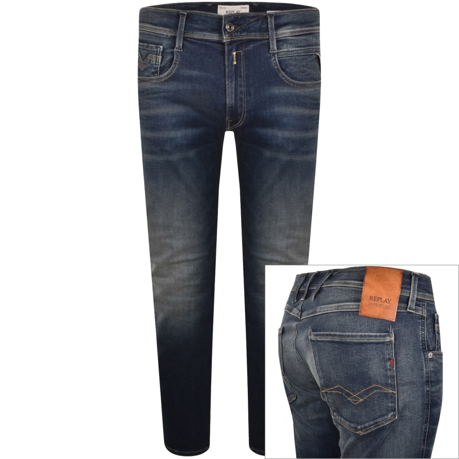 Image number 1 for Replay Slim Fit Anbass Jeans Blue